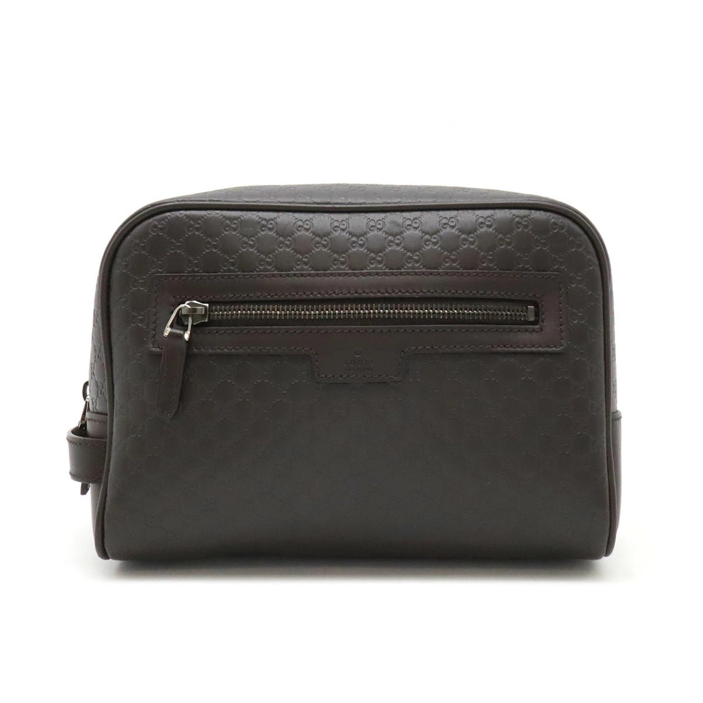 Gucci Microguccissima Shoulder Bag Handbag Leather Dark Brown